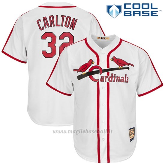 Maglia Baseball Uomo St. Louis Cardinals Mens Steve Carlton Bianco Cool Base